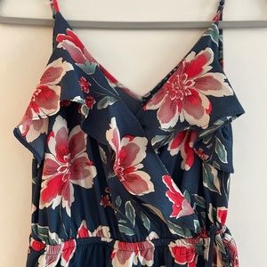 One Clothing Blue Floral Wrap Tie Dress